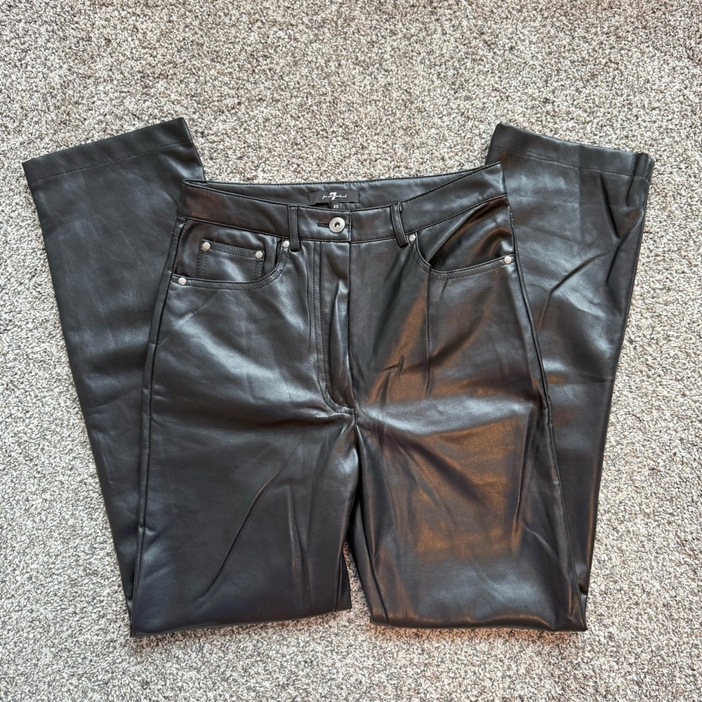 VEGAN FAUX LEATHER EASY STRAIGHT LEG PANT